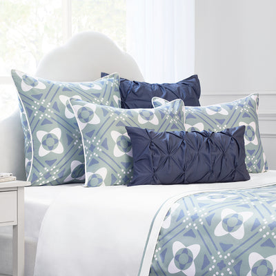 Blue pillows for bed shop