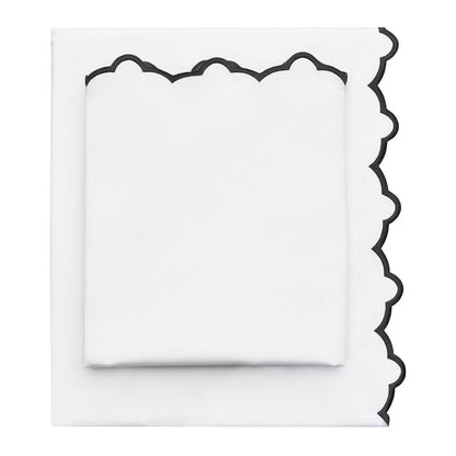 The Black Scalloped Embroidered Sheet Set