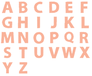 Image of all the letters in Block