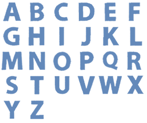 Image of all the letters in Block