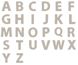 Image of all the letters in Block