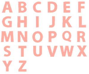 Image of all the letters in Block