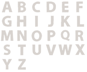 Image of all the letters in Block
