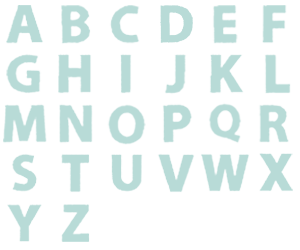 Image of all the letters in Block