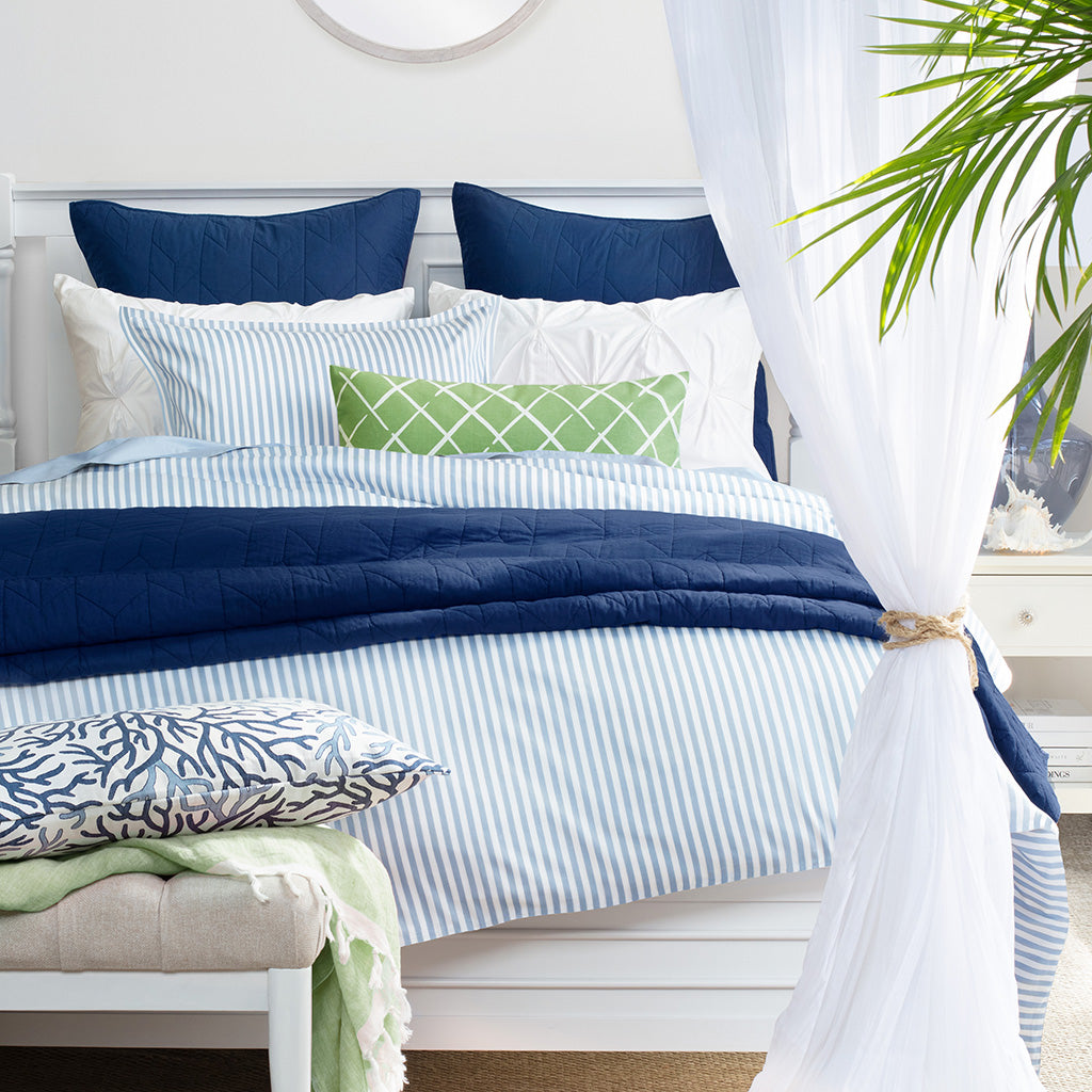 Bedroom inspiration and bedding decor | French Blue Larkin Euro Sham Duvet Cover | Crane and Canopy