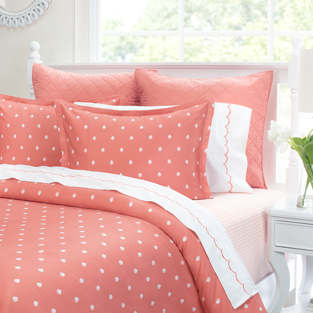 Bedroom inspiration and bedding decor | The Flora Coral Duvet Cover | Crane and Canopy