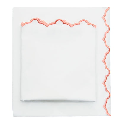 The Coral Scalloped Embroidered Sheet Set