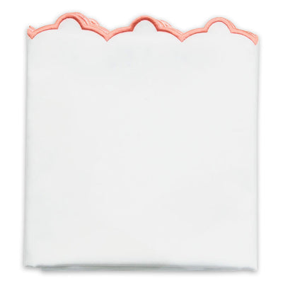 Coral Scalloped Embroidered Pillowcase Pair