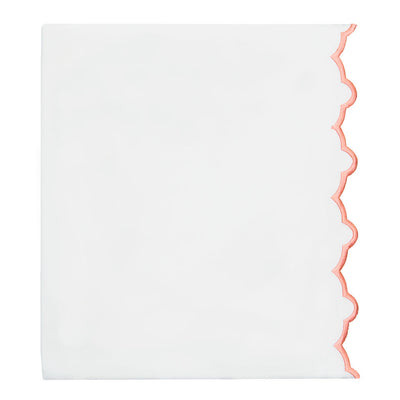 Coral Scalloped Embroidered Flat Sheet