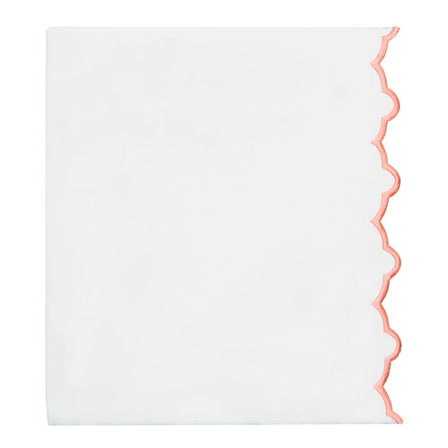 Coral Scalloped Embroidered Flat Sheet