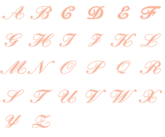 Image of all the letters in Heirloom