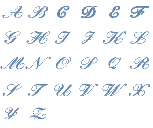 Image of all the letters in Heirloom