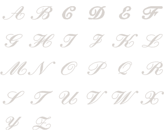 Image of all the letters in Heirloom