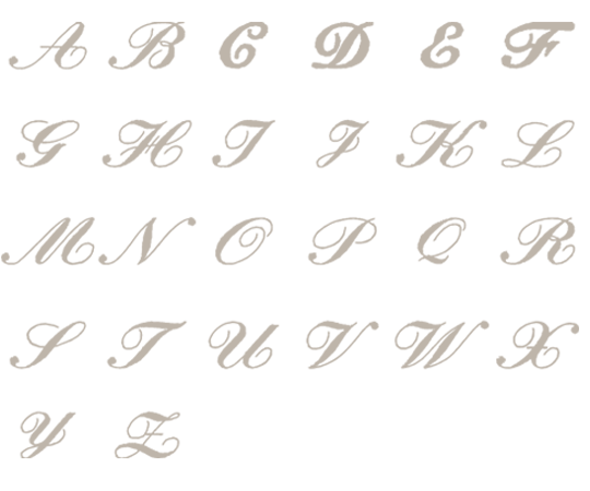 Image of all the letters in Heirloom