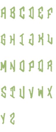 Image of all the letters in Diamond