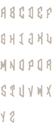 Image of all the letters in Diamond