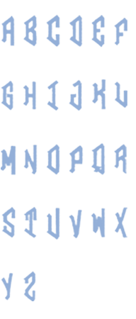 Image of all the letters in Diamond