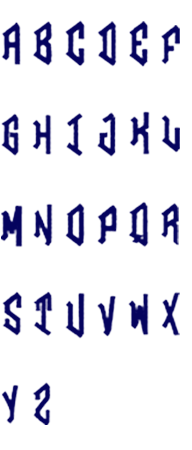 Image of all the letters in Diamond