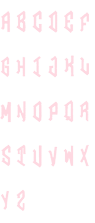 Image of all the letters in Diamond