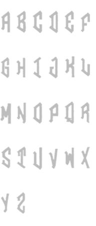 Image of all the letters in Diamond
