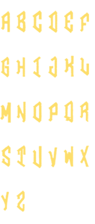 Image of all the letters in Diamond