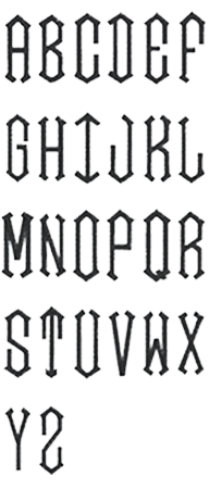 Image of all the letters in Diamond