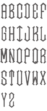 Image of all the letters in Diamond