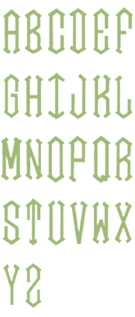 Image of all the letters in Diamond