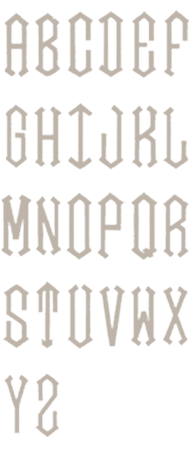 Image of all the letters in Diamond