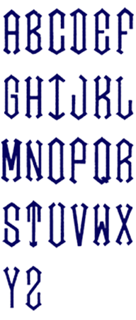 Image of all the letters in Diamond
