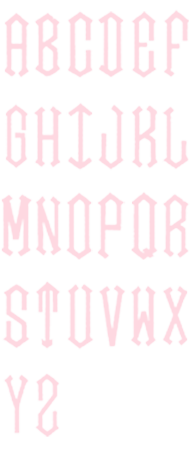 Image of all the letters in Diamond