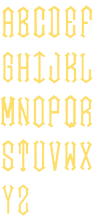 Image of all the letters in Diamond