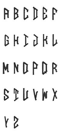 Image of all the letters in Diamond