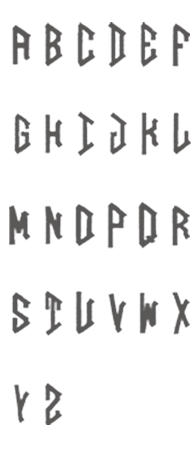 Image of all the letters in Diamond