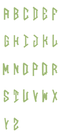 Image of all the letters in Diamond