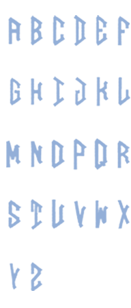 Image of all the letters in Diamond