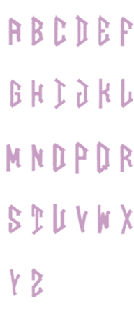 Image of all the letters in Diamond