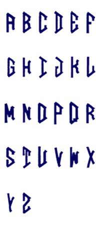 Image of all the letters in Diamond