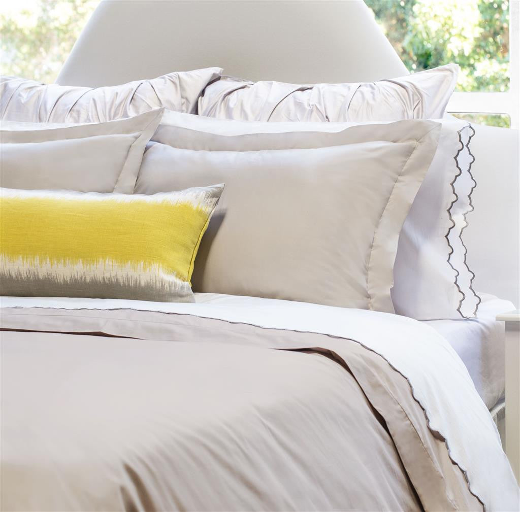Bedroom inspiration and bedding decor | The Peninsula Dove Grey Duvet Cover | Crane and Canopy