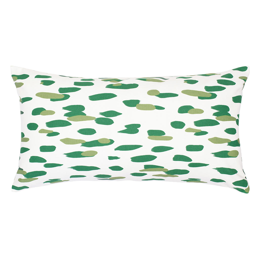 Bedroom inspiration and bedding decor | Green Brushstrokes Throw Pillow Duvet Cover | Crane and Canopy