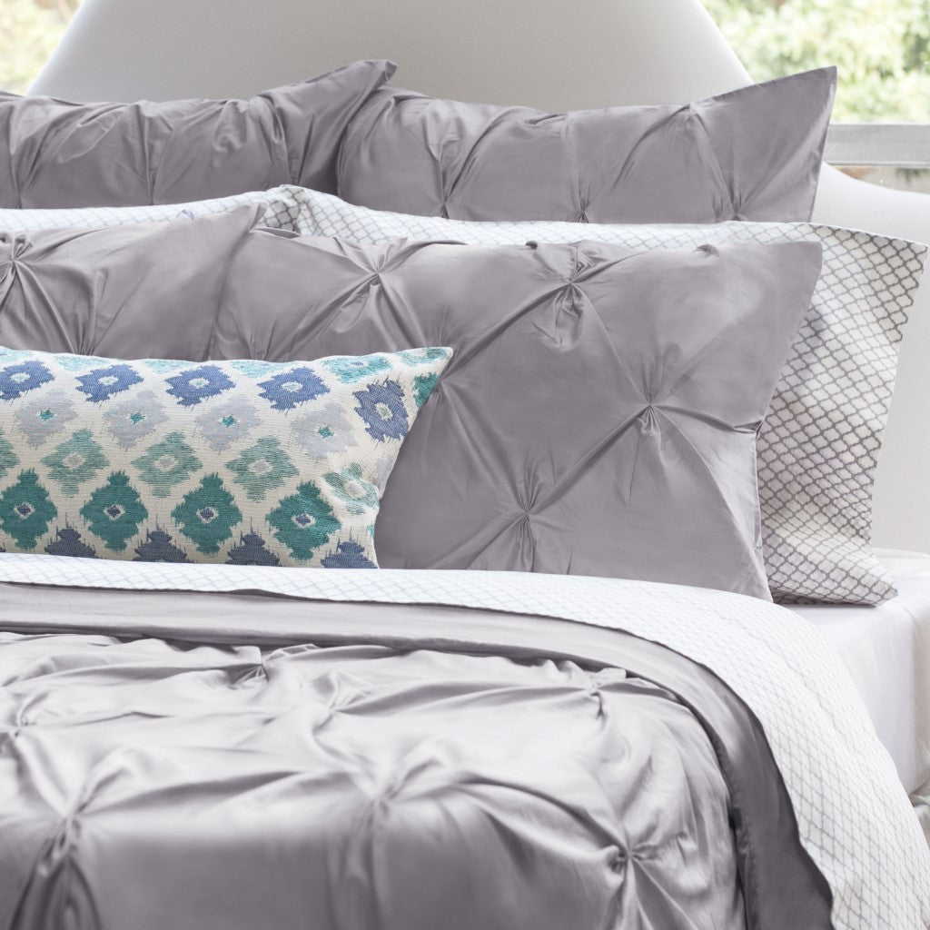 Bedroom inspiration and bedding decor | English Grey Valencia Pintuck Duvet Cover Duvet Cover | Crane and Canopy