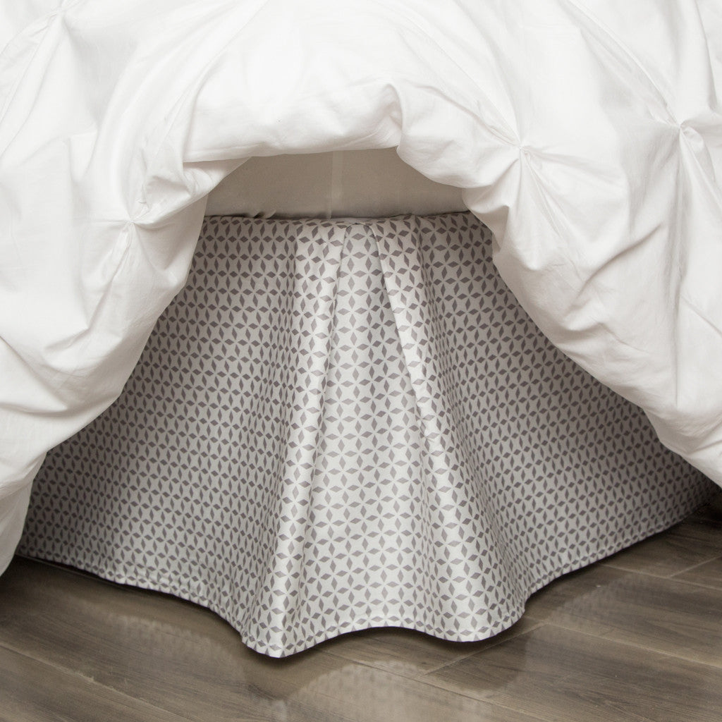 Bedroom inspiration and bedding decor | The Grey Morning Glory Patterned Bed Skirt Duvet Cover | Crane and Canopy