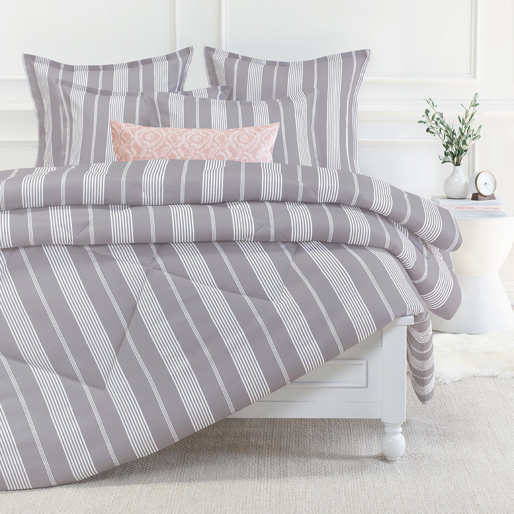 Bedroom inspiration and bedding decor | The Marina Grey Comforter Duvet Cover | Crane and Canopy