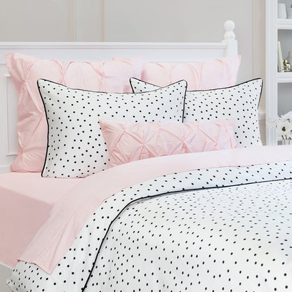 Black and White Harper Duvet Cover (White Piping)