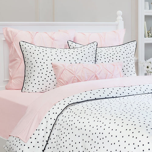 Black and White Harper Duvet Cover (White Piping)