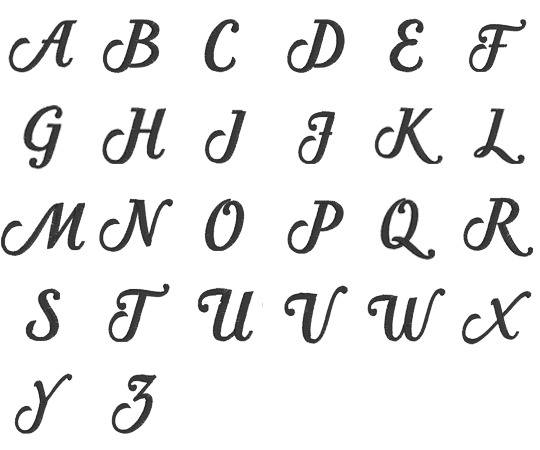 Image of all the letters in Classic