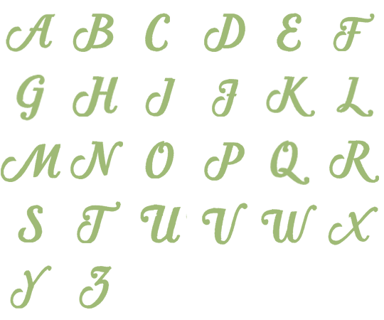 Image of all the letters in Classic