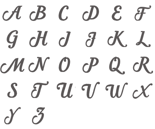 Image of all the letters in Classic