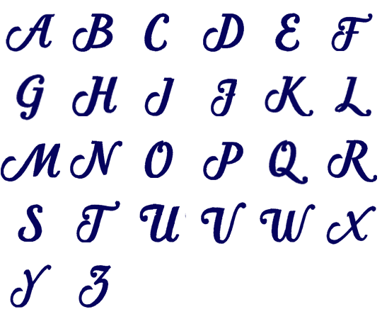 Image of all the letters in Classic