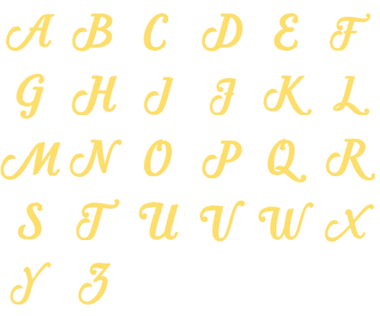 Image of all the letters in Classic
